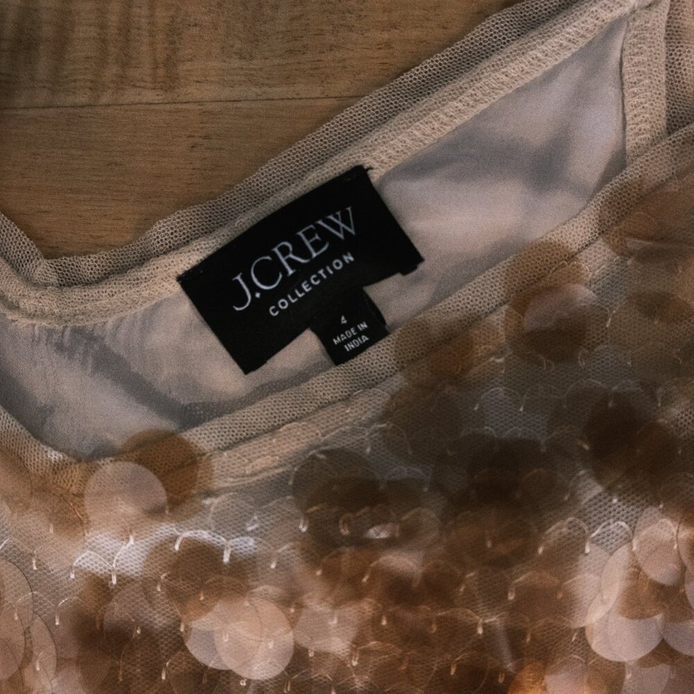 J. Crew Collection NWT Sequin Panel midi Evening Dress in Gold, 00 - Picture 6 of 6